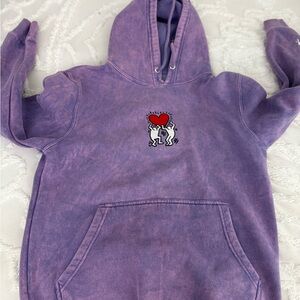 Purple Hoodie with Heart Design